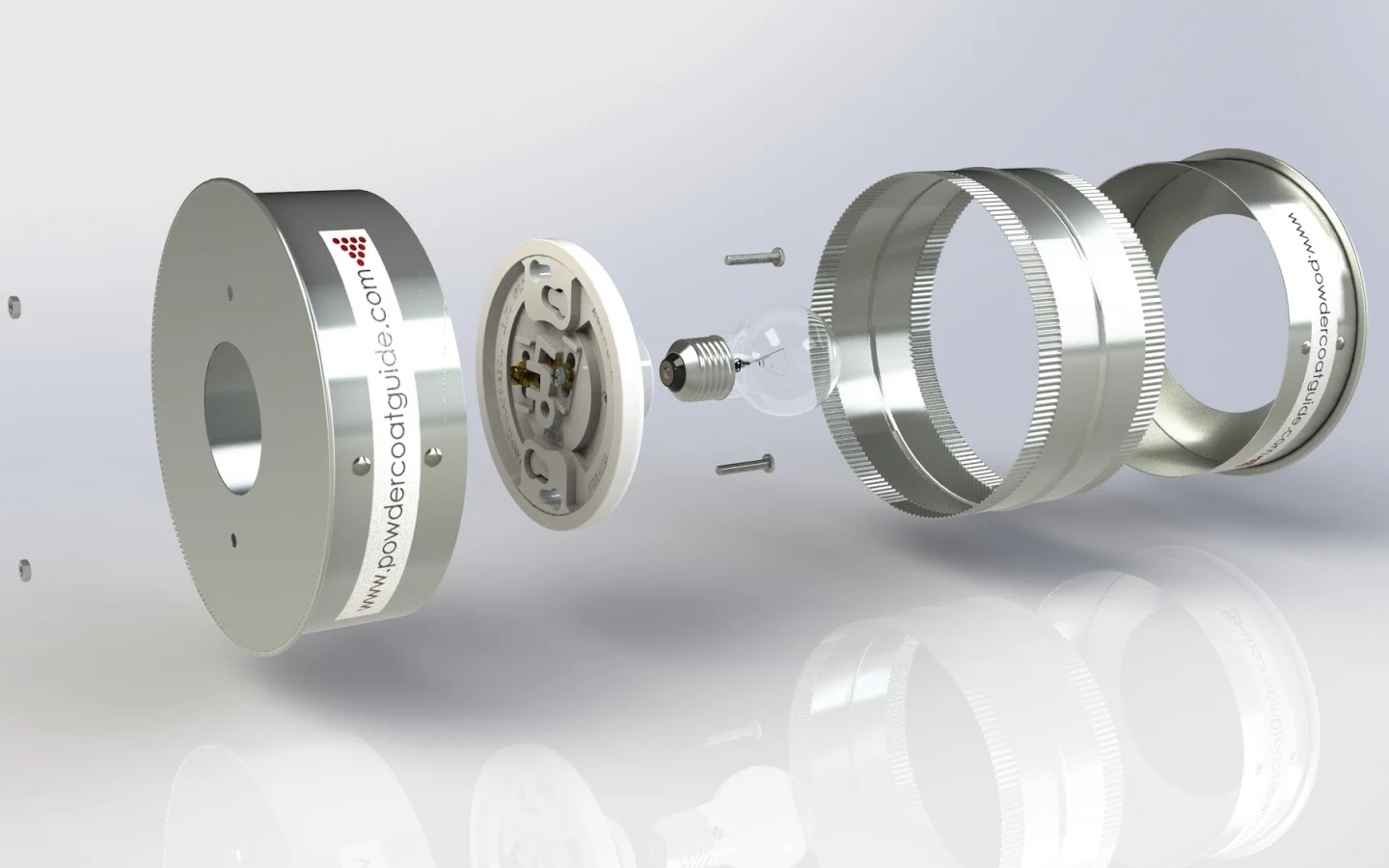 Трёхмерная модель светильника в разобранном виде