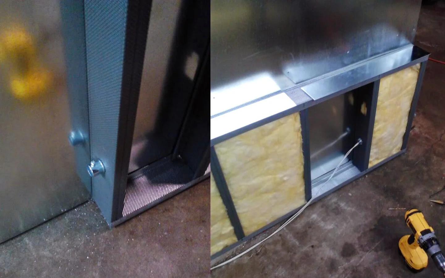 Фитинги металлического канала с проходящим через них проводом