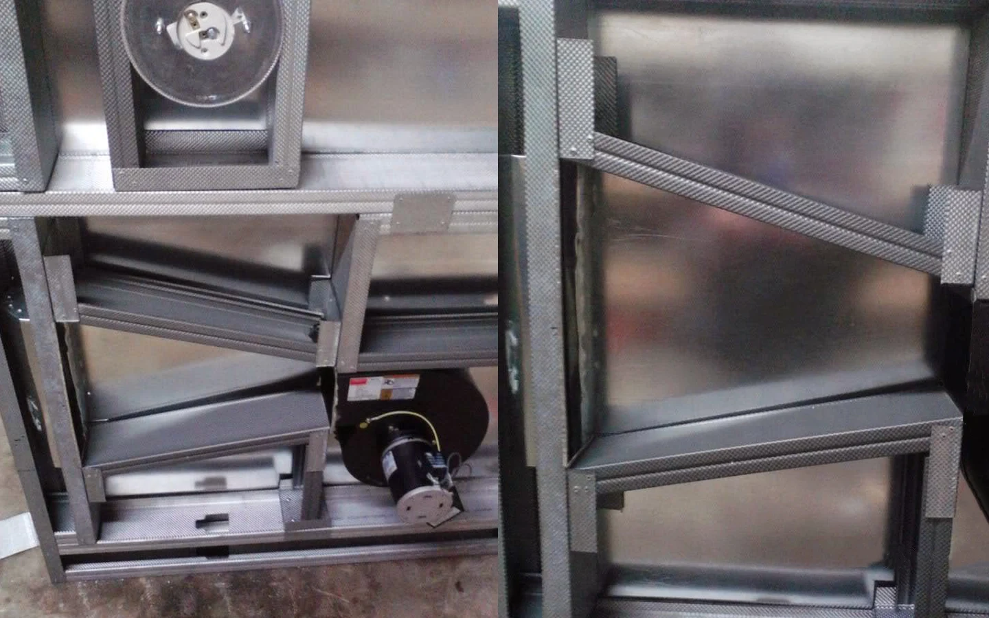 Части воздуховода печи для порошкового покрытия деталей