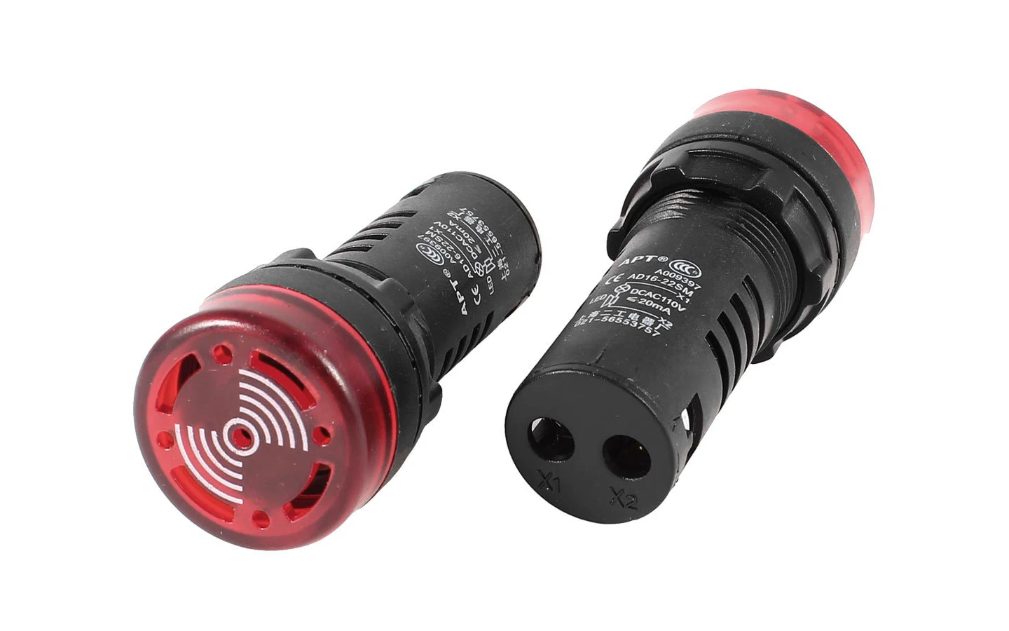 Два красных светодиодных индикатора тревоги