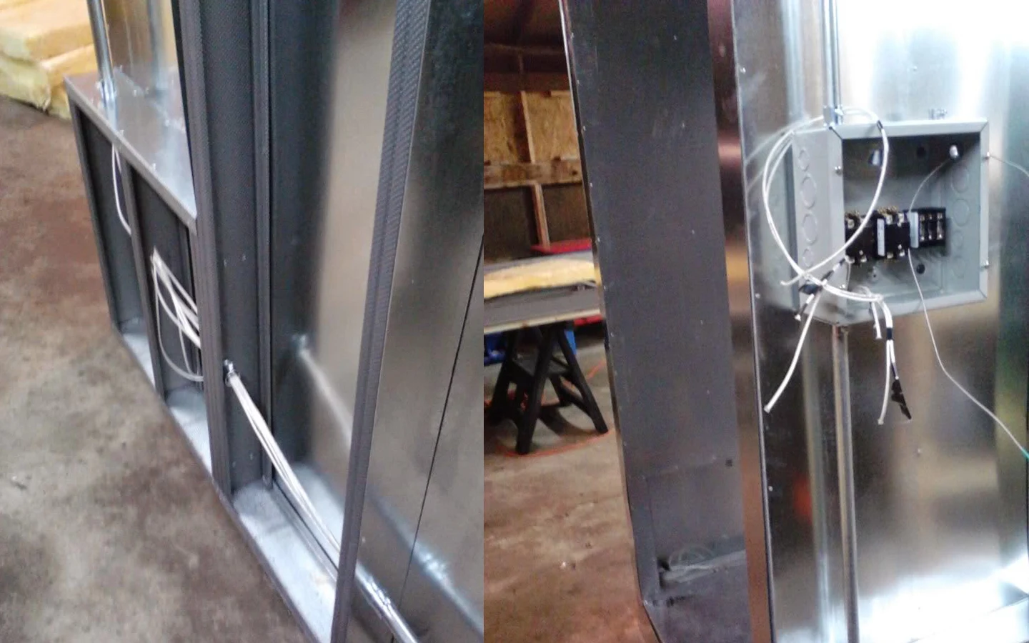 Электропроводка всех сторон и элементов печи для порошкового окрашивания